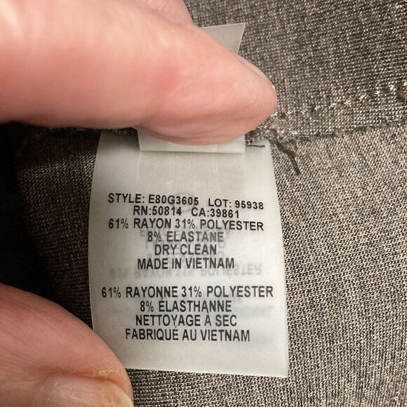 Elie Tahari Asymmetrical Sleeveless Shift Dress. Grey/Brown. Size 0 - Picture 8 of 8